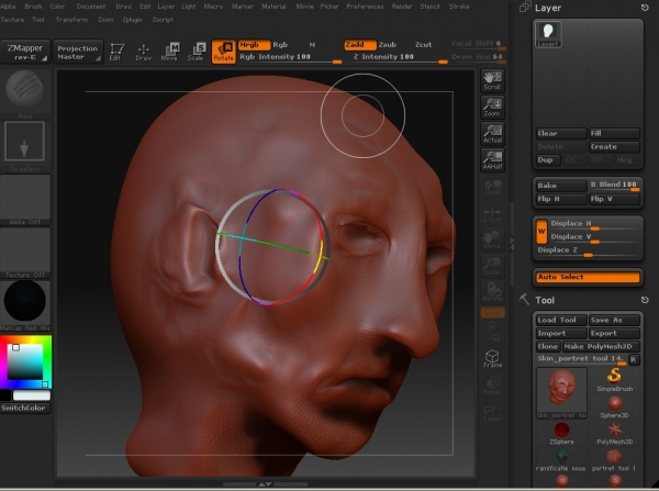 Creation of Clay draft of a human head: Step 11